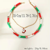 Colorful Rice Beads Ceramic Christmas Necklaces for Women Girls