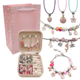 Christmas Jewelry Set Diy Beaded Bracelet Girls Gift 6-12 Years Old