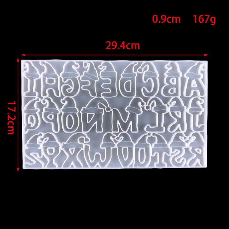 Christmas Letter Epoxy Silicone Mold DIY Earring Keychain Pendant