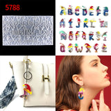 Christmas Letter Epoxy Silicone Mold DIY Earring Keychain Pendant