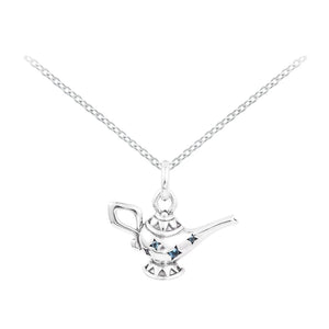Christmas Magic Lamp Pendant Necklace 925 Sterling Silver Jewelry