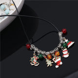 Christmas Necklace Snowman Tree Stocking Pendant Necklace