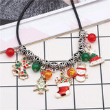 Christmas Necklace Snowman Tree Stocking Pendant Necklace