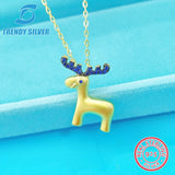 Christmas Elk 925 Sterling Silver Collarbone Chain Gift