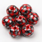10Pcs Snowflake Printed Wooden Beads DIY Crafts Toy Jewelry Bracelet