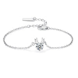 Christmas Year South S925 Silver Zircon Deer Horn Bracelet