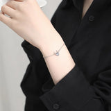 Christmas Year South S925 Silver Zircon Deer Horn Bracelet