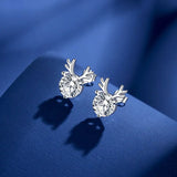 Christmas Year S925 Silver Zirconium Diamond Deer Earrings