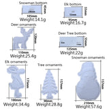 Christmas Ornaments Epoxy Resin Mold DIY Elk Snowman Deer Home Decoration Crafts