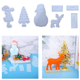 Christmas Ornaments Epoxy Resin Mold DIY Elk Snowman Deer Home Decoration Crafts