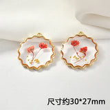 Glitter Flower Circle Pendant Earrings Jewelry DIY
