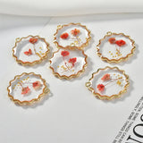 Glitter Flower Circle Pendant Earrings Jewelry DIY