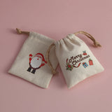 Christmas Nature Cotton Bag for Candy Gift Present Jewelry Organizer