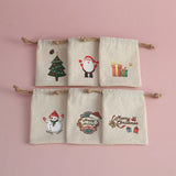 Christmas Patten Nature Cotton Bag for Candy Party Gift Bag