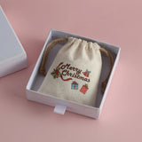 Christmas Pattern Nature Cotton Bag Candy Party Gift Small Jewelry Organizer