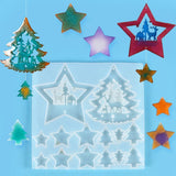 Christmas Pendant Mold Silicone Xmas Tree Star DIY Hanging Ornament