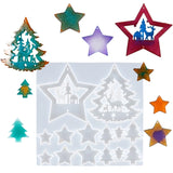 Christmas Pendant Mold Silicone Xmas Tree Star DIY Hanging Ornament