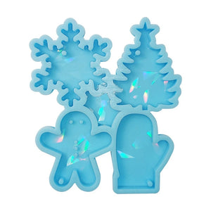 Christmas Pendant Mould Snowflower Tree DIY Earrings Pendants