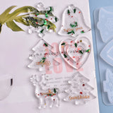 Christmas Pendant Silicone Mold Crystal Epoxy Resin Mold Xmas Tree Elk Shape