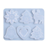 Christmas Pendant Silicone Mold Crystal Epoxy Resin Mold Xmas Tree Elk Shape