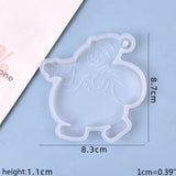 Christmas Pendants Silicone Mold Cartoon Santa Claus Elk Xmas House Casting Mold