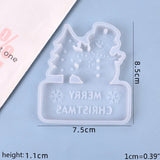 Christmas Pendants Silicone Mold Cartoon Santa Claus Elk Xmas House Casting Mold