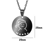 Christmas Present Necklace Custom Name Santa Tree Snowman Choker Pendant