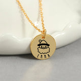 Christmas Present Necklace Custom Name Santa Tree Snowman Choker Pendant