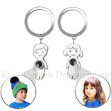 Christmas Projection Kids Keychain Photo Pendants for Boys and Girls