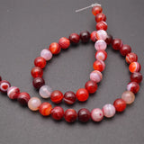 Red Banded Agate Stone Round Beads 6mm 8mm 10mm