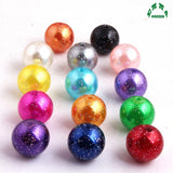 Christmas Red Pearl Beads Glitter Acrylic 20mm 100pcs