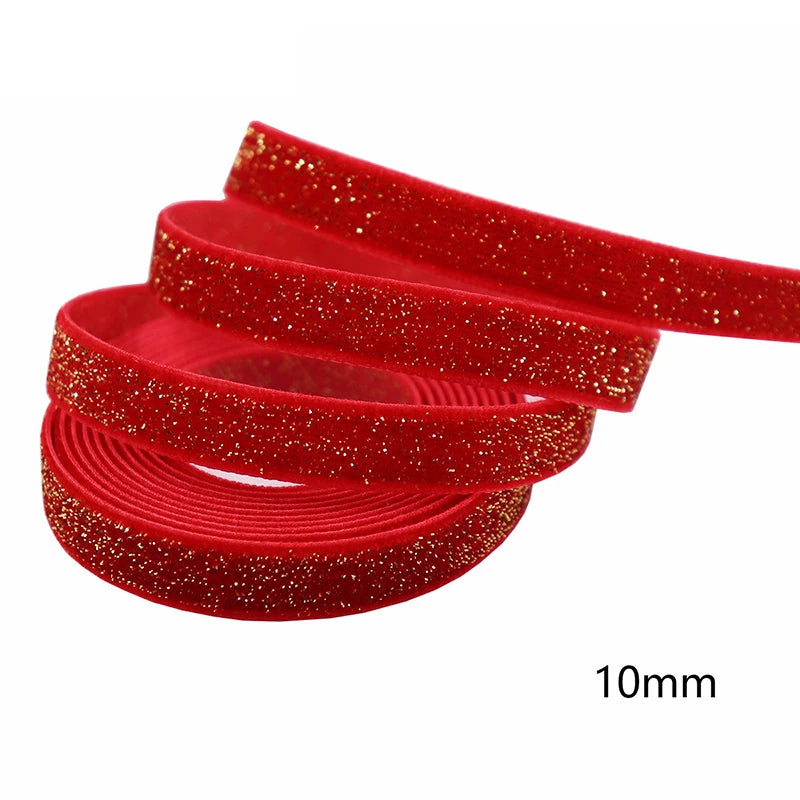 Christmas Ribbon Red Velvet 10 Yards Garland Wrapping Bows Decoration