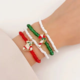 Christmas Rice Beads Bracelet Set for Women