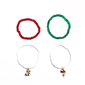 Christmas Rice Beads Bracelet Set for Women