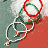 Christmas Rice Beads Bracelet Set for Women