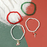 Christmas Rice Beads Bracelet Set for Women