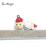 Christmas Santa Claus Head Metal Bell Charms Pendant