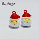 Christmas Santa Claus Head Metal Bell Charms Pendant