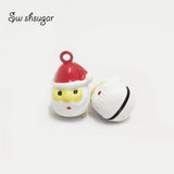Christmas Santa Claus Head Metal Bell Charms Pendant