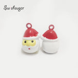 Christmas Santa Claus Head Metal Bell Charms Pendant
