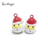 Christmas Santa Claus Head Metal Bell Charms Pendant
