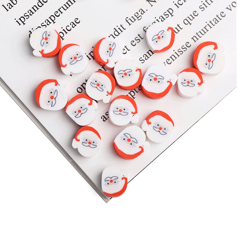 Christmas Santa Clay Beads for DIY Jewelry Making
