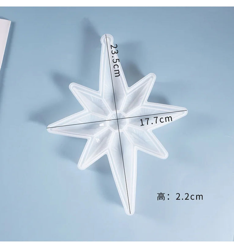Christmas DIY Crystal Epoxy Mould Snowflake Tag Pendant Star Lantern