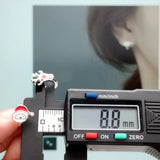 925 Silver Asymmetric Santa & Deer Hoop Earrings, Mini Circle Jewellery