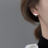 925 Silver Asymmetric Santa & Deer Hoop Earrings, Mini Circle Jewellery