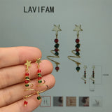 925 Silver Crystal Spiral Tree Star Earrings