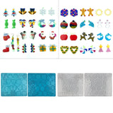 Christmas Stud Earrings Silicone Mold Jingle Bell Snowflake Santa Pendant