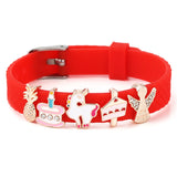 Christmas Series Stainless Steel Mesh Bracelet with 10mm Slide Charms