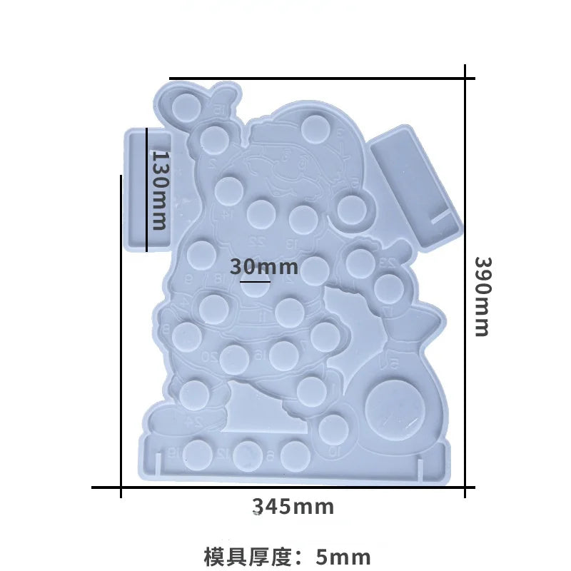 Santa Claus Coaster Mold Epoxy Resin Moulds