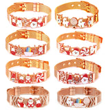 Xmas Stainless Steel Belt Bracelet with Santa Claus Charm